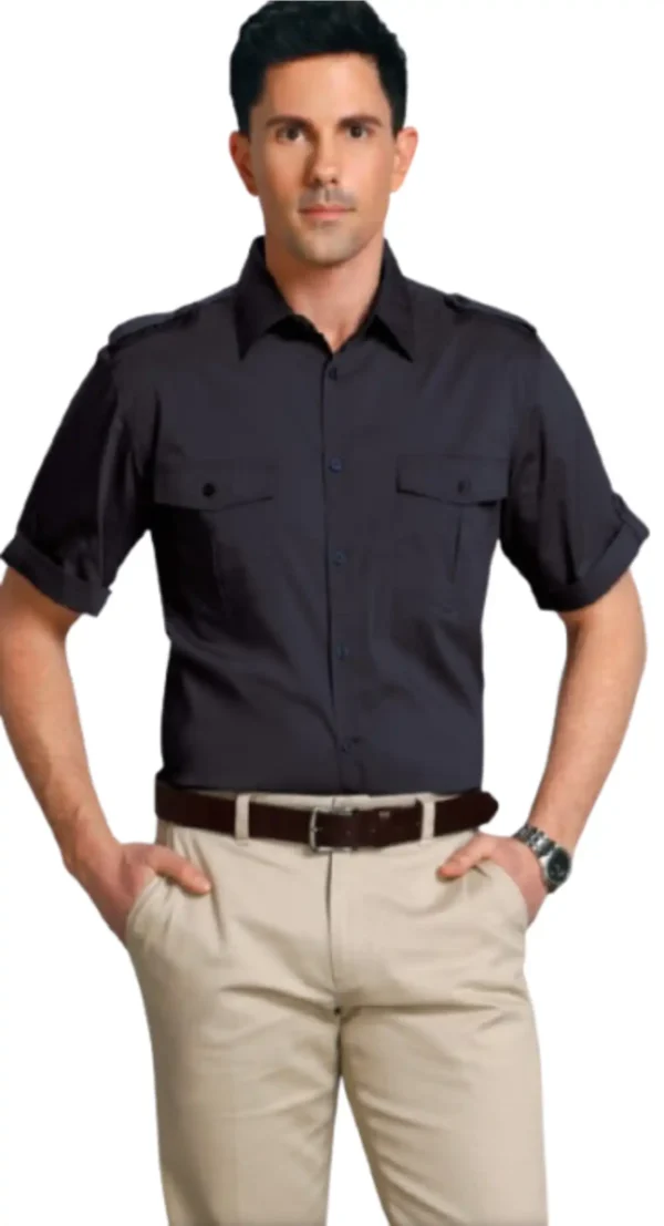 camisa aviadora zul
